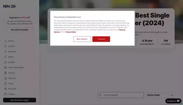 ign.com homepage screenshot