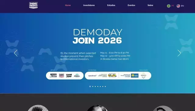 indiehero.io homepage screenshot