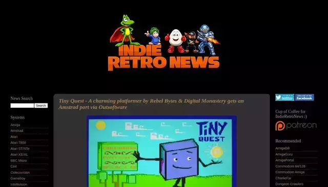 indieretronews.com homepage screenshot