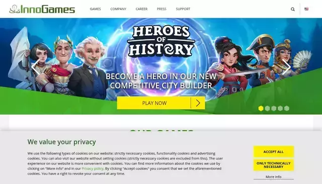 innogames.com homepage screenshot