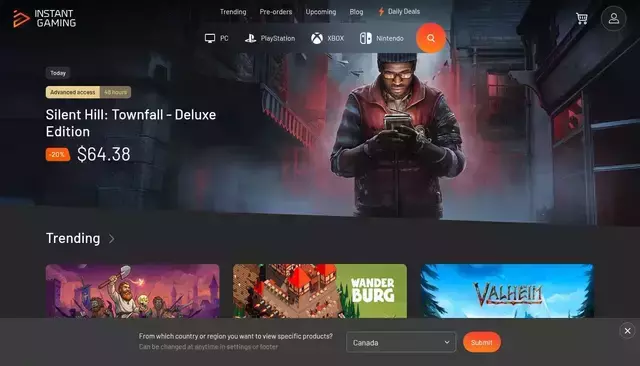 instant-gaming.com homepage screenshot