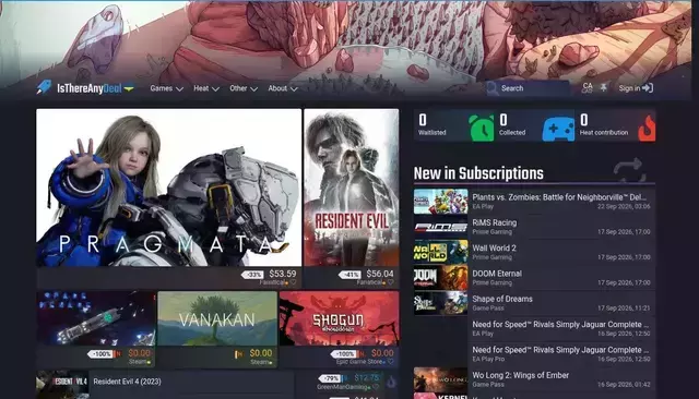 isthereanydeal.com homepage screenshot