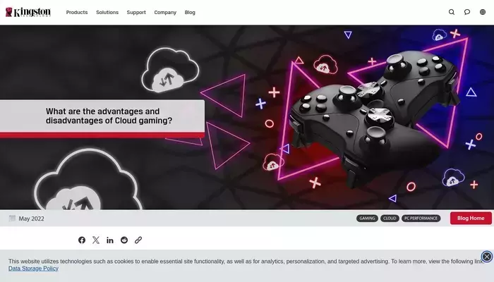 kingston.com homepage screenshot