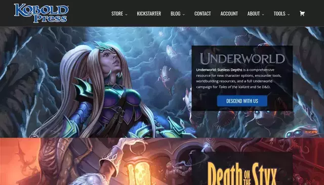koboldpress.com homepage screenshot