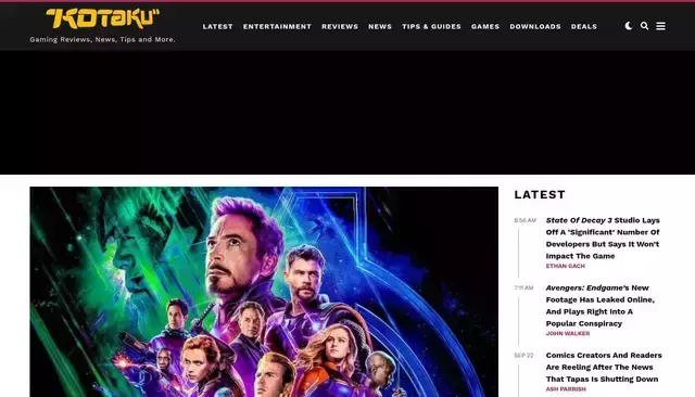 kotaku.com homepage screenshot
