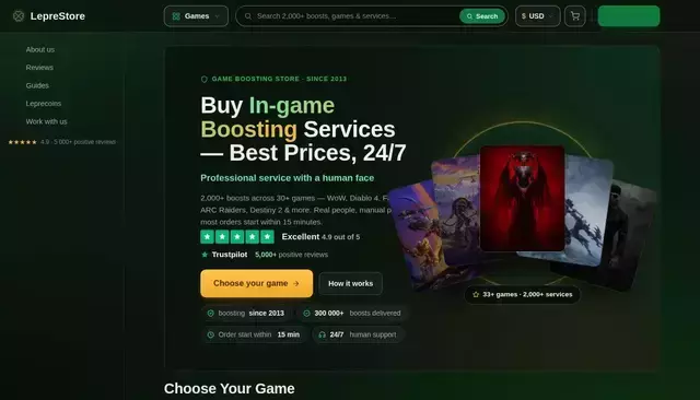 leprestore.com homepage screenshot