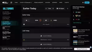Lol E Sports LoL Esports | SCHEDULE