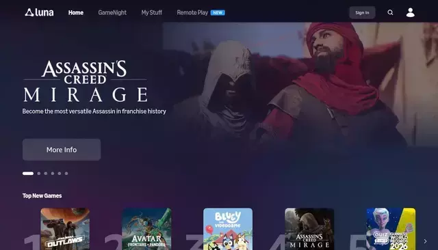 luna.amazon.com homepage screenshot