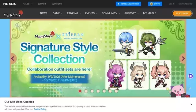 maplestory.nexon.net homepage screenshot