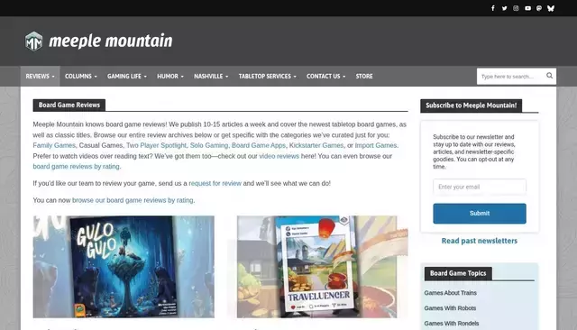meeplemountain.com homepage screenshot