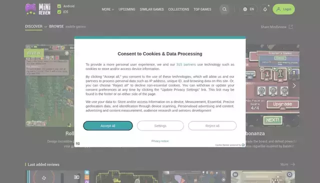 minireview.io homepage screenshot
