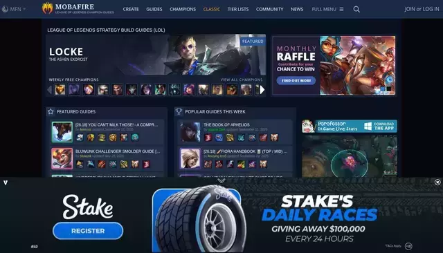 mobafire.com homepage screenshot
