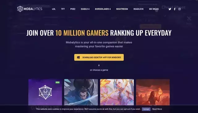 mobalytics.gg homepage screenshot