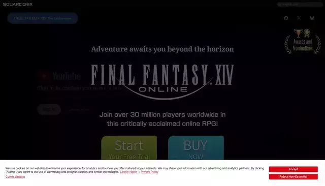na.finalfantasyxiv.com homepage screenshot