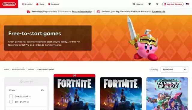 nintendo.com homepage screenshot