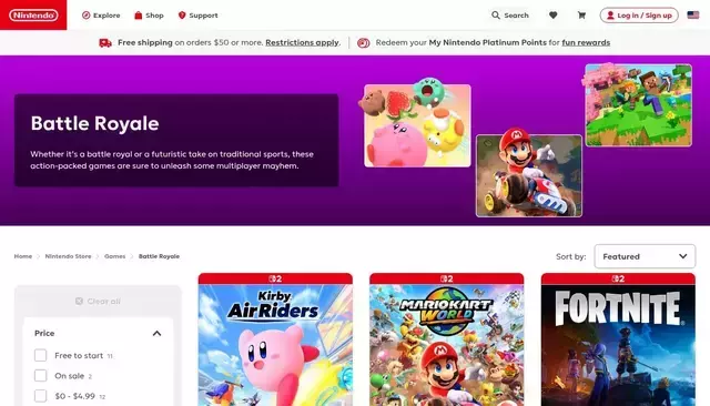 nintendo.com homepage screenshot