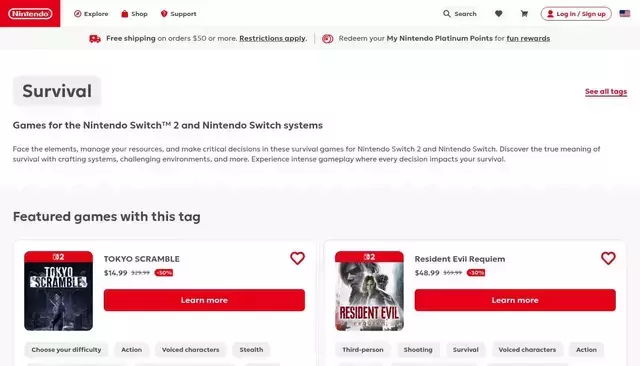 nintendo.com homepage screenshot