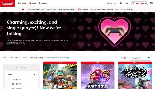 nintendo.com homepage screenshot