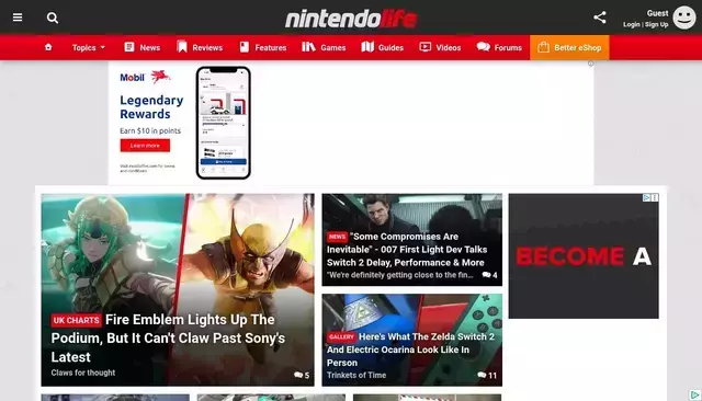 nintendolife.com homepage screenshot