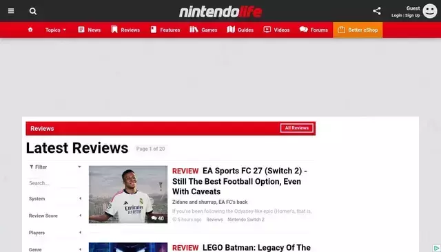 nintendolife.com homepage screenshot