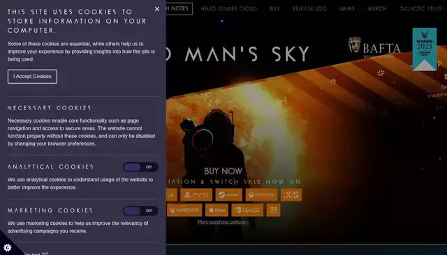 nomanssky.com homepage screenshot