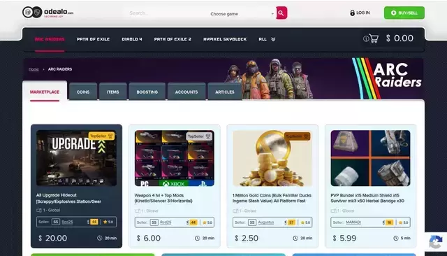 odealo.com homepage screenshot