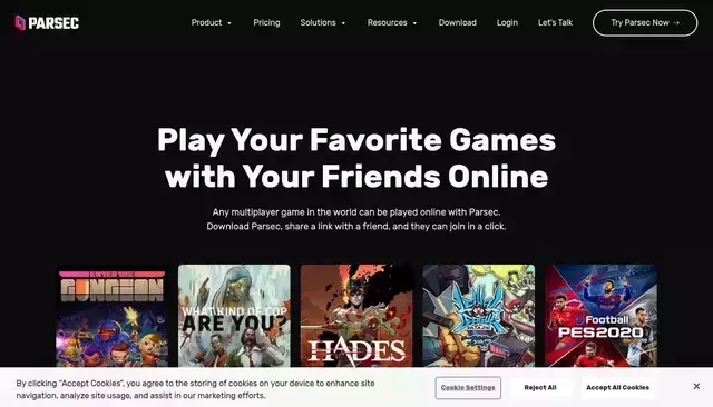 parsec.app homepage screenshot