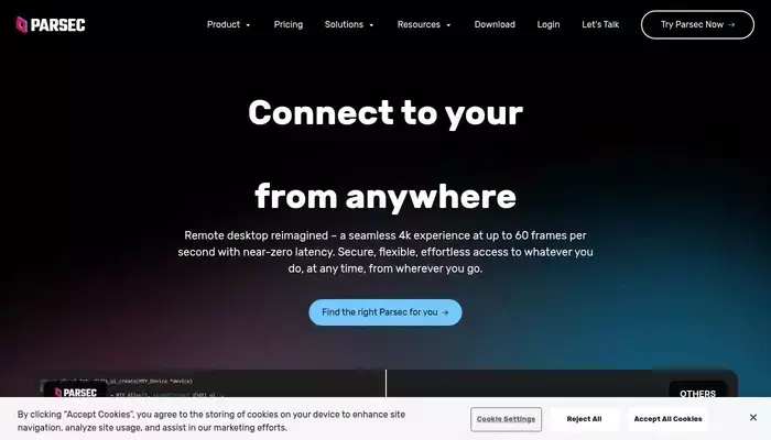 parsec.app homepage screenshot