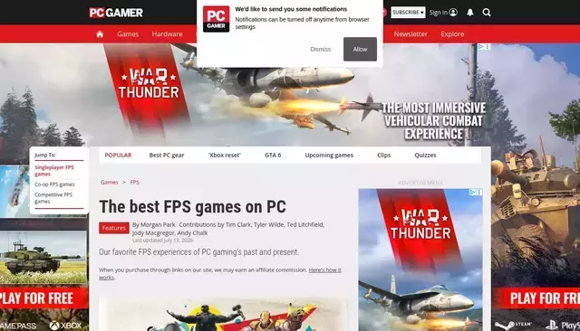 pcgamer.com homepage screenshot
