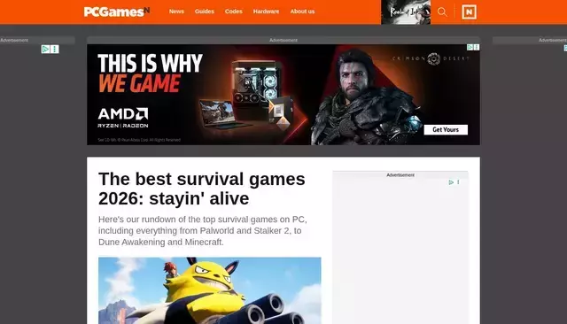 pcgamesn.com homepage screenshot