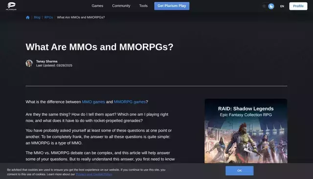 plarium.com homepage screenshot
