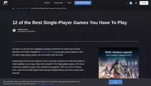 Pl Arium 12 Single Player Games You Have to Play - Plarium
