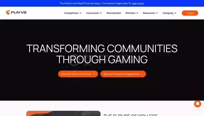 playvs.com homepage screenshot