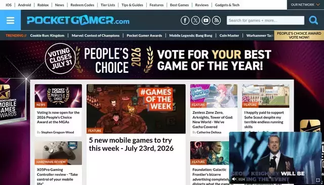 pocketgamer.com homepage screenshot
