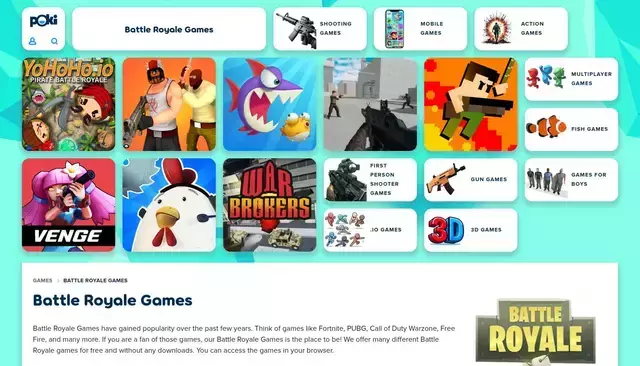 poki.com homepage screenshot