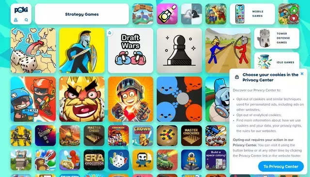 poki.com homepage screenshot