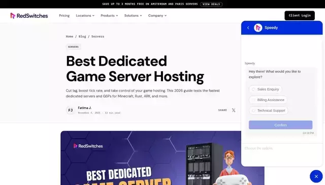 redswitches.com homepage screenshot