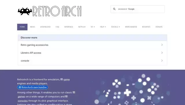 retroarch.com homepage screenshot