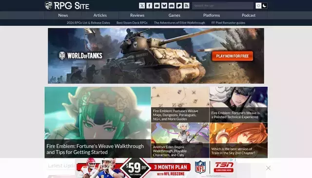 rpgsite.net homepage screenshot