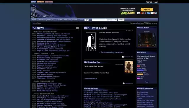 rpgwatch.com homepage screenshot