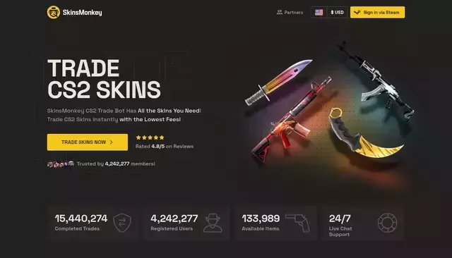 skinsmonkey.com homepage screenshot