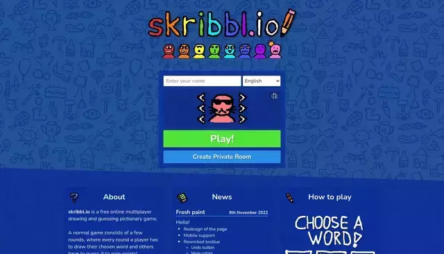 skribbl.io homepage screenshot