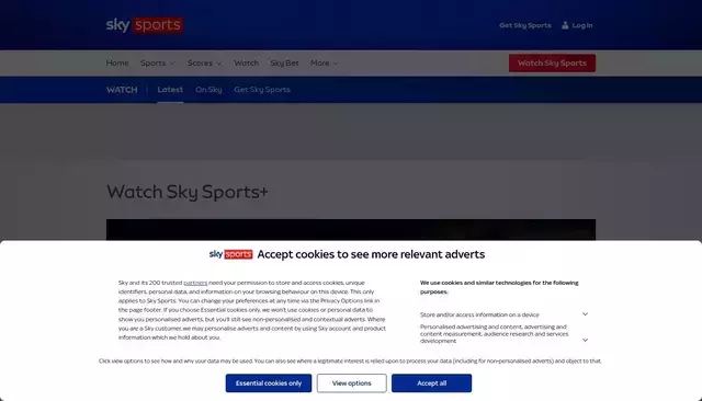 skysports.com homepage screenshot