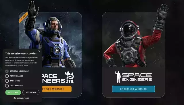spaceengineersgame.com homepage screenshot