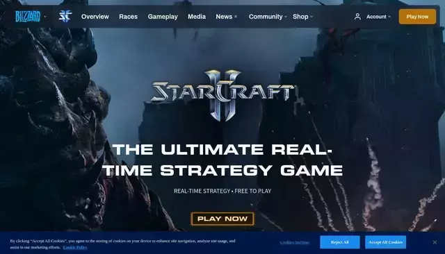 starcraft2.blizzard.com homepage screenshot