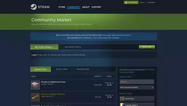 steamcommunity.com homepage screenshot