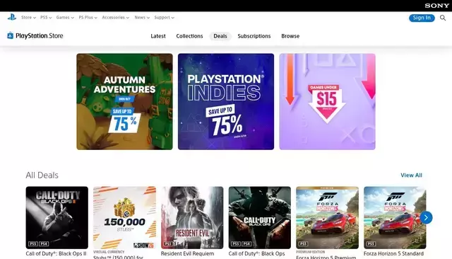 store.playstation.com homepage screenshot