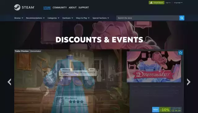 store.steampowered.com homepage screenshot