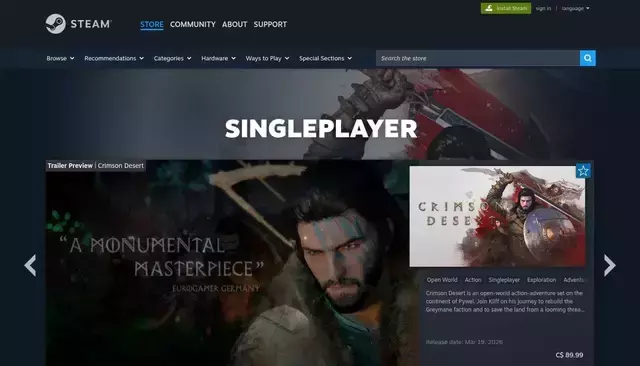 store.steampowered.com homepage screenshot
