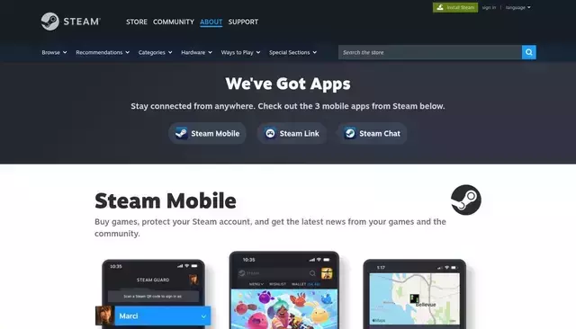 store.steampowered.com homepage screenshot
